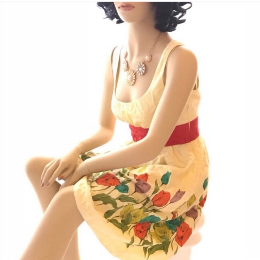 Anthropologie Yellow Summer Tulip Dress